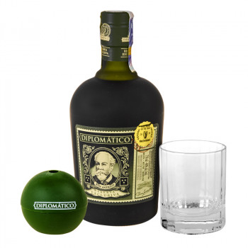 Diplomatico Reserva Exclusiva 12Y 0,7l40% + Glass + Ice Ball dárkové balení - 2