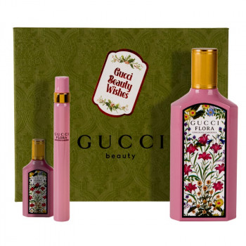 Gucci Flora Set : Gorgeous Gardenia 100 ml + Pen Spray 10 ml + Mini 5ml - 1