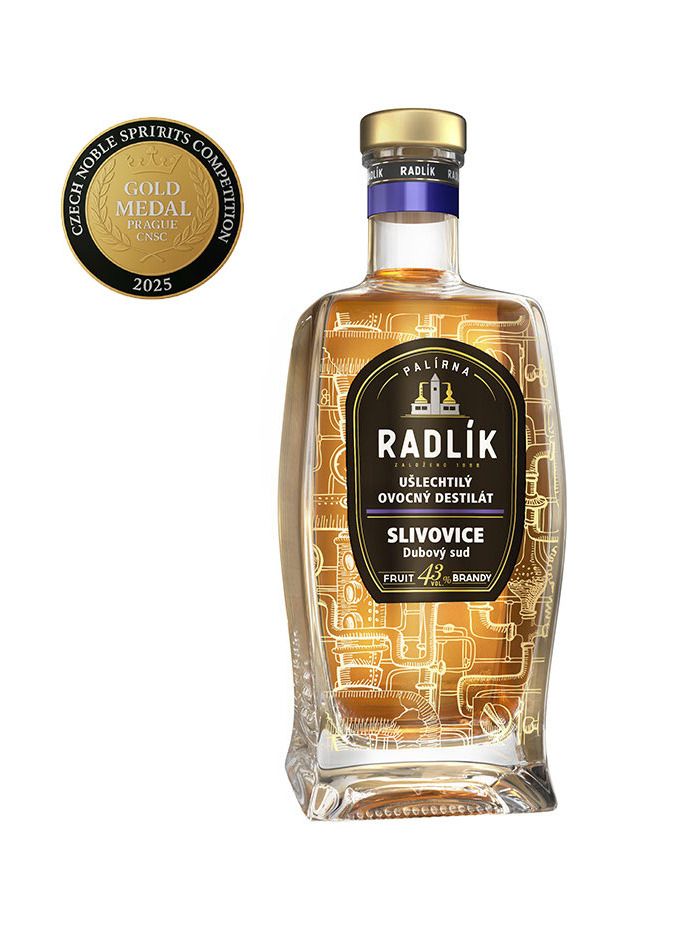 Radlík Slivovice dubový sud 43% 0,5 l