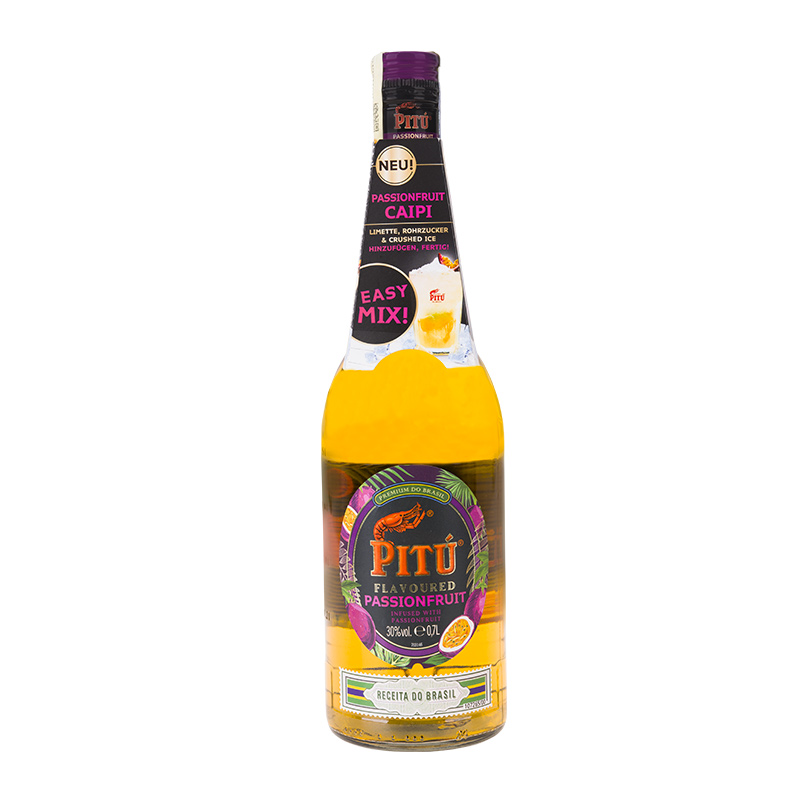 Pitú Flavoured Passionfruit 0,7l 30% vs. Cachaca Pitu 1L 38%