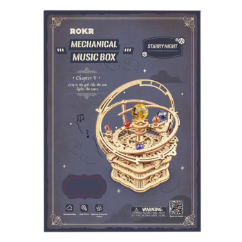 Kreativní 3D puzzle "Hrací skříňka" s hudbou ROKR Starry Night - 3