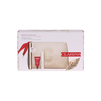Clarins Mixed Set ( Mascara + Lashes Serum + Total Eye Lift + Pouch) - 1
