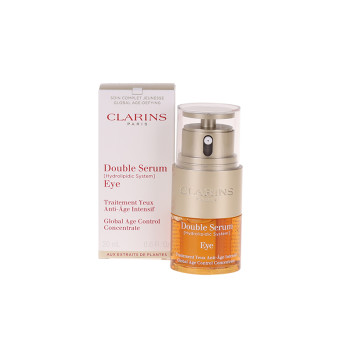 Clarin Skincare Set :Double Serum Eye + Mascara 4D N° 01 + Mascara + Pouch - 1