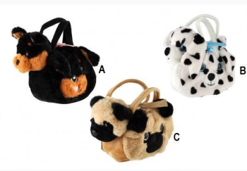 Plüschhund in Tasche