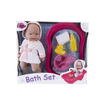 Baby mit Wane + Zubehör 28cm