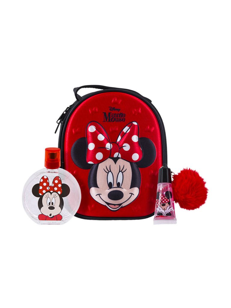 Kids World Minnie Set Minnie Zip Case EdT 100 ml + Lip Gloss with Pompom Charm
