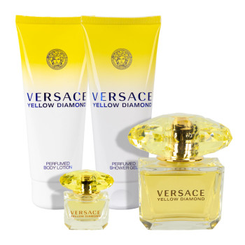 Versace Yellow Set: EdT 90 ml + Body Lotion 100 ml + Shower Gel 100 ml + EdT 5 ml - 5