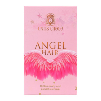 ANGEL HAIR UNTIS CHOCO bílá čokoláda s cukrovou vatou a pistáciovou náplní 80g