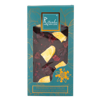 Ritonka PREMIUM Hořká čokoláda Mango, třešeně 95g