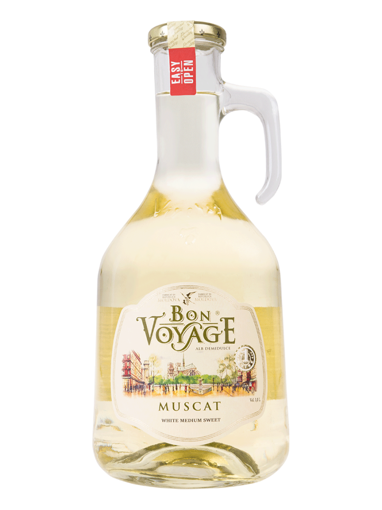 BON VOYAGE Muscat bílé polosladké víno 1L