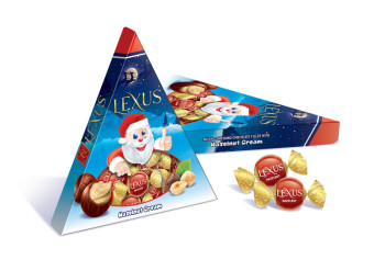 Lexus Triangl Santa 120g kakaové bonbóny s lískooříškovou náplní