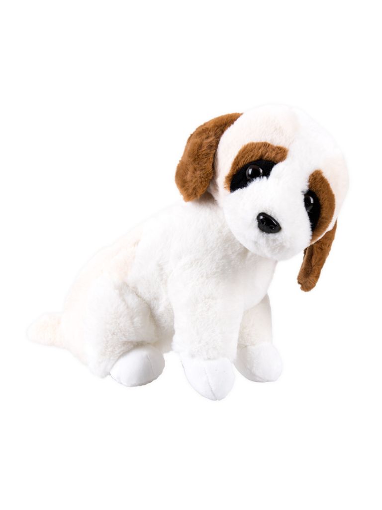 Plüschhund beige/weiß 45cm