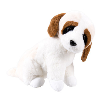 Plüschhund beige/weiß 45cm