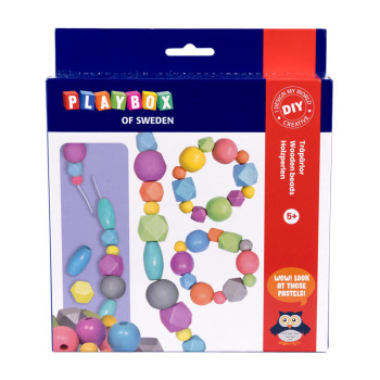 Holzperlen i. Karton 65 Teile