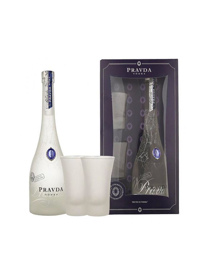 Vodka Pravda 40% 0,7 l +2 panáky