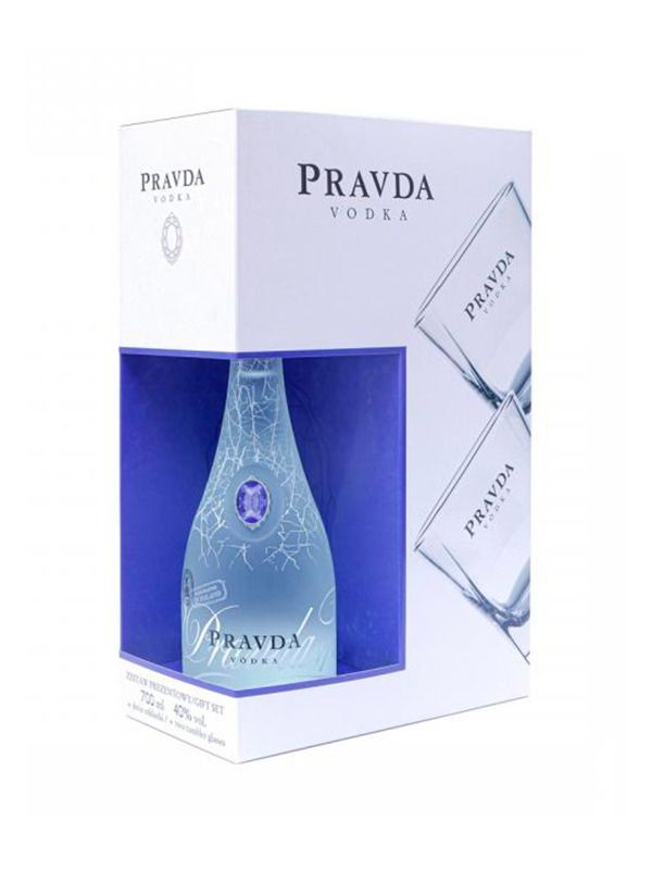 Vodka Pravda 40% 0,7 l +2 skla GB
