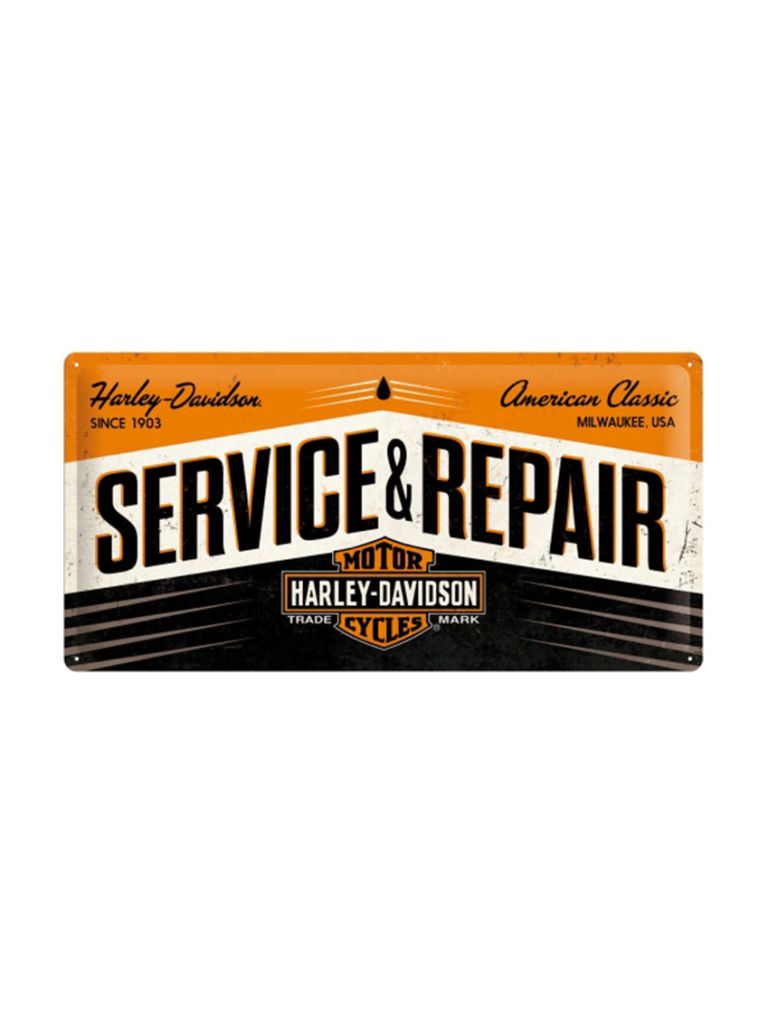Plechová cedule - Harley & Davidson (Service & Repair) 25x50cm