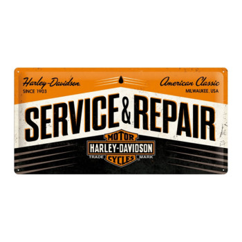 Plechová cedule - Harley & Davidson (Service & Repair) 25x50cm
