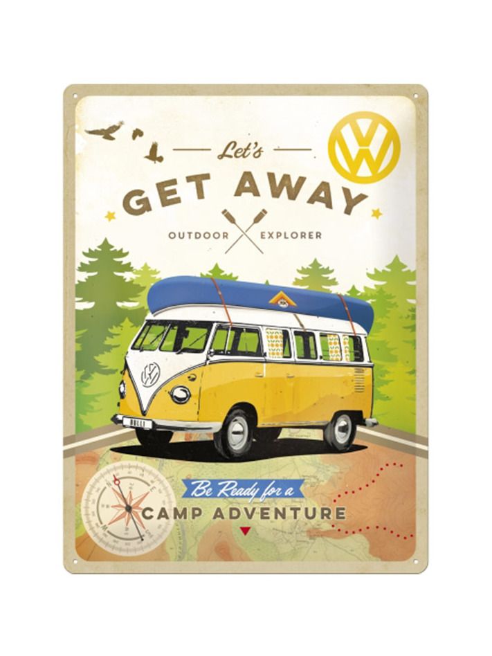 Plechová cedule - VW Let's Get Away