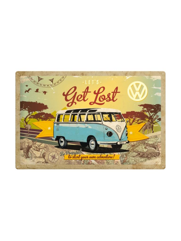 Plechová cedule - VW Let's Get Lost