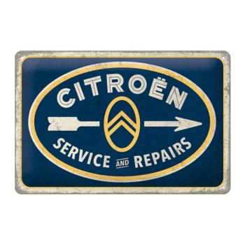Plechová cedule: Citroën (Service & Repairs) - 30x20 cm