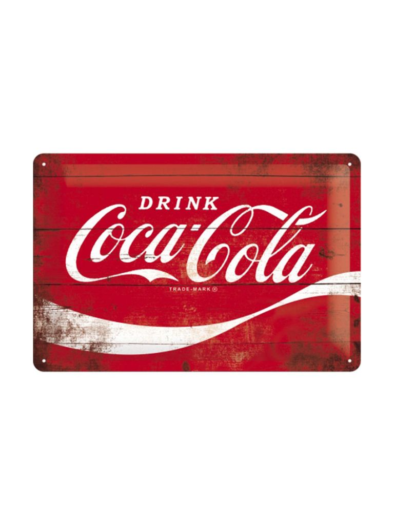 Plechová cedule: Coca-Cola (klasické logo) - 20x30 cm