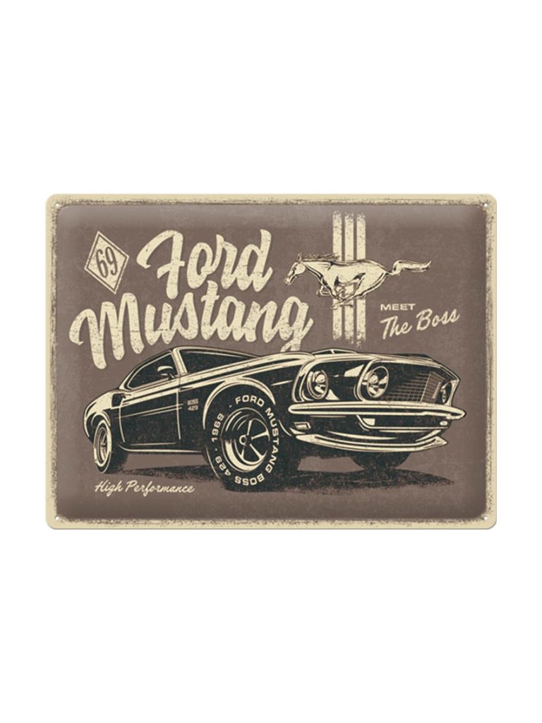 Plechová cedule: Ford Mustang (The Boss) - 40x30 cm