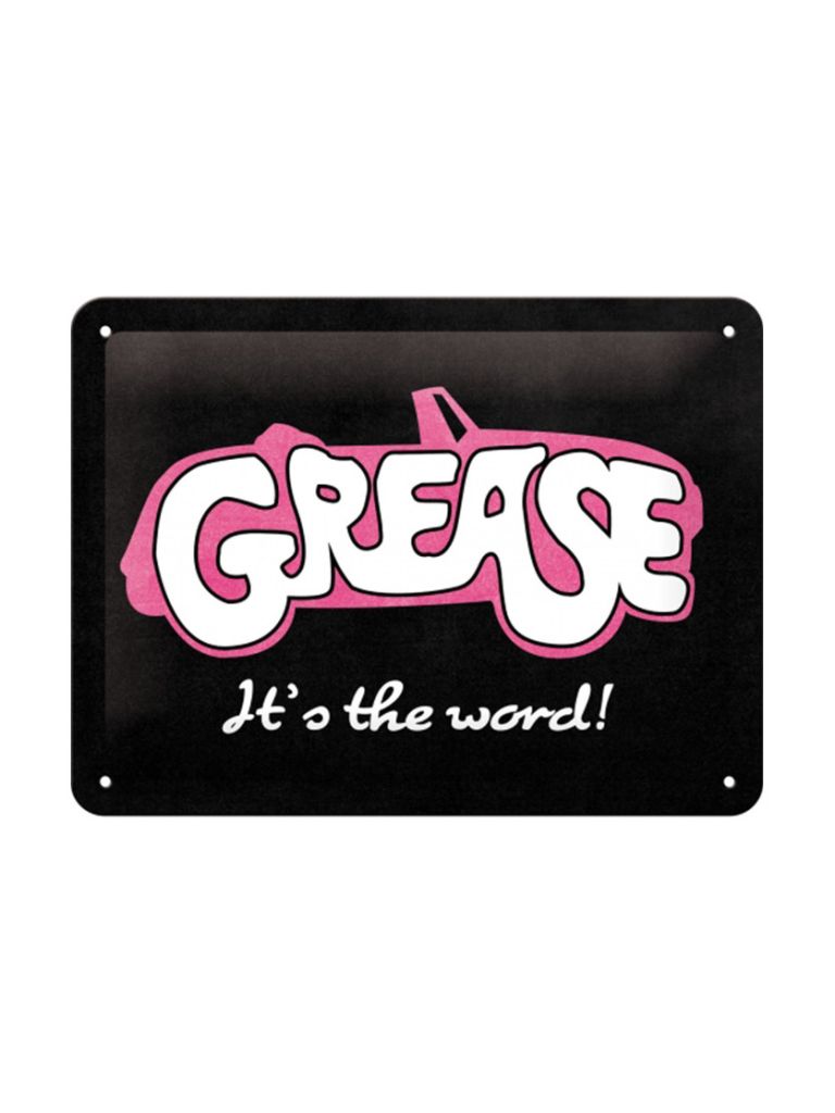 Plechová cedule: Grease It's the word! - 20x15 cm