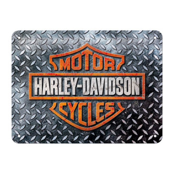 Plechová cedule: Harley-Davidson (Diamond Plate) - 20x15 cm