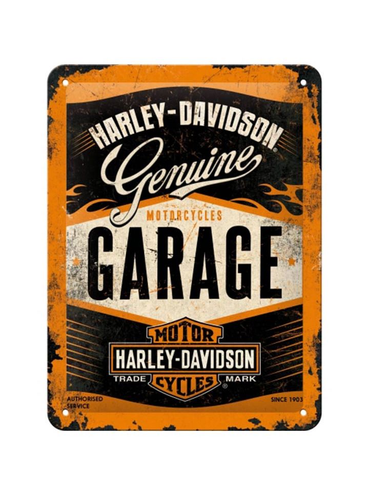 Plechová cedule: Harley-Davidson (Garage) - 20x15 cm