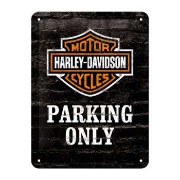 Plechová cedule: Harley-Davidson Parking Only - 20x15 cm