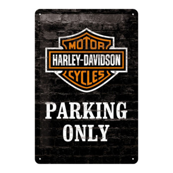 Plechová cedule: Harley-Davidson Parking Only - 30x20 cm
