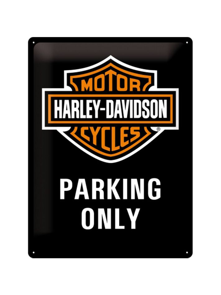Plechová cedule: Harley-Davidson Parking Only - 40x30 cm