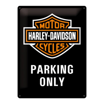 Plechová cedule: Harley-Davidson Parking Only - 40x30 cm
