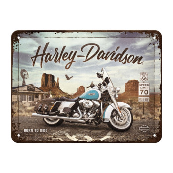 Plechová cedule: Harley-Davidson Route 66 Road King Classic - 20x15 cm