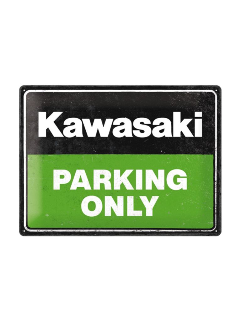 Plechová cedule: Kawasaki Parking Only - 40x30 cm
