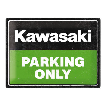 Plechová cedule: Kawasaki Parking Only - 40x30 cm