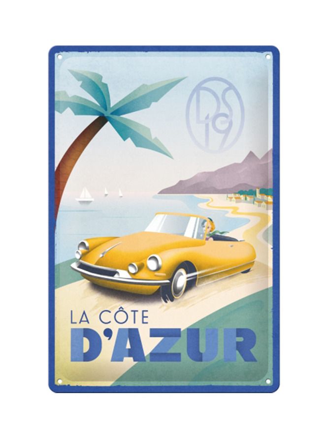 Plechová cedule: La Cote D'Azur - 20x30 cm