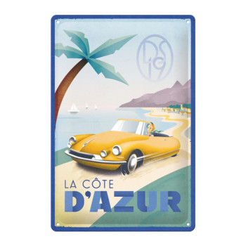 Plechová cedule: La Cote D'Azur - 20x30 cm