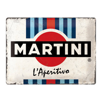 Plechová cedule: Martini (L'Aperitivo Racing Stripes) - 40x30 cm