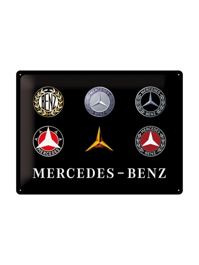 Plechová cedule: Mercedes-Benz (loga) - 30x40 cm