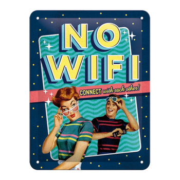 Plechová cedule: No WiFi - 15x20 cm