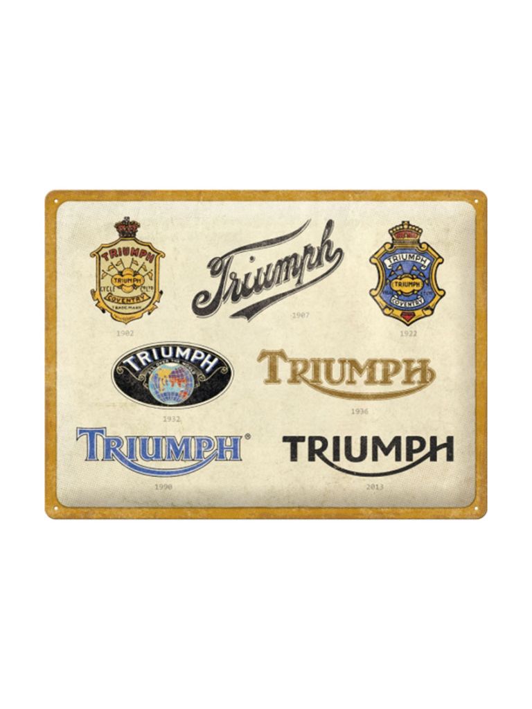 Plechová cedule: Triumph Logo Evolution - 40x30 cm