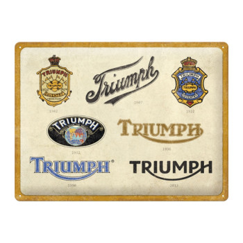 Plechová cedule: Triumph Logo Evolution - 40x30 cm