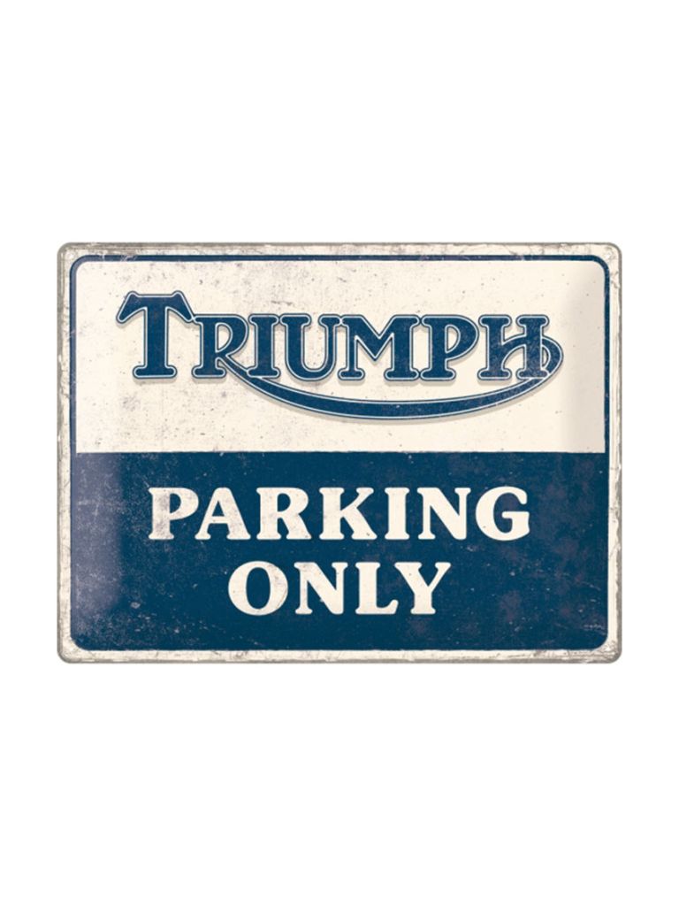 Plechová cedule: Triumph Parking Only - 40x30 cm