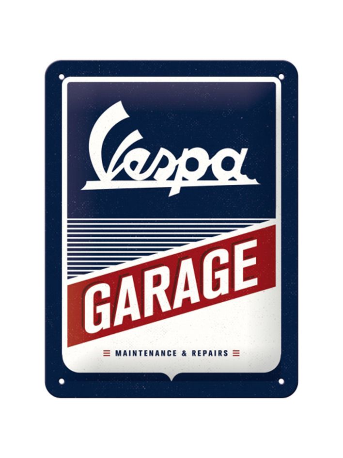Plechová cedule: Vespa Garage - 20x15 cm