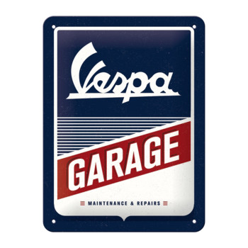 Plechová cedule: Vespa Garage - 20x15 cm