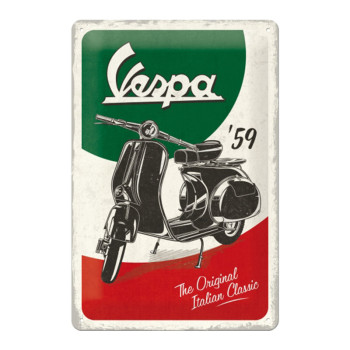 Plechová cedule: Vespa The Italian Classic - 30x20 cm