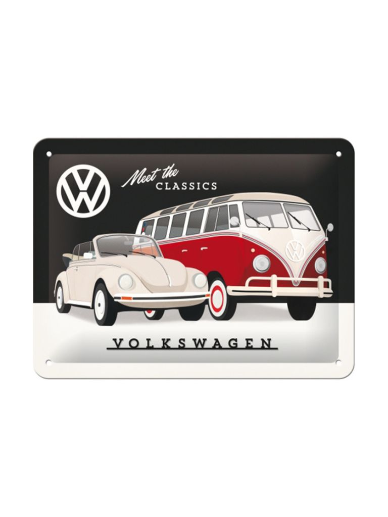 Plechová cedule: VW Meet The Classics - 15x20 cm
