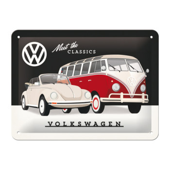 Plechová cedule: VW Meet The Classics - 15x20 cm